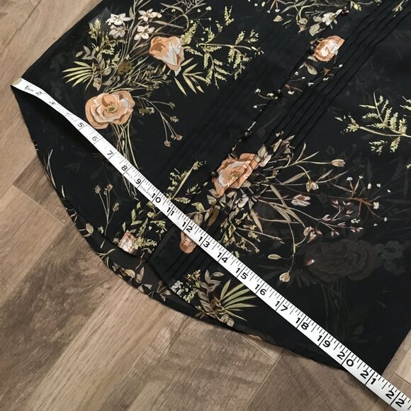 Anthropologie Meadow Rue Moody Black Floral Cotton Crochet Lace Pintuck Tank Top - Picture 15 of 16